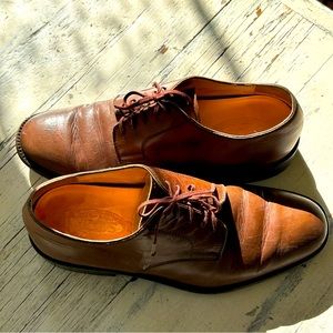 TOD’S Men’s Size 7, Euro 40 Brown Leather Lace Up Oxfords Made in Italy